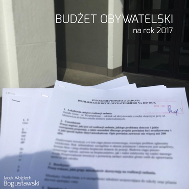 Złożyłem 40 propozycji zadań do Budżetu Obywatelskiego